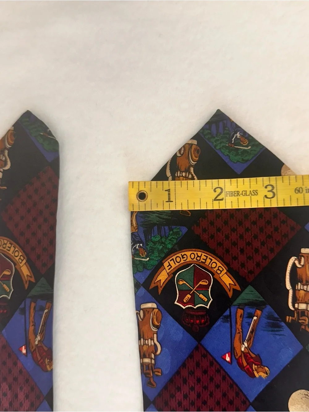 Men's Multi-Color Golf Pattern Silk Tie - Blue & Burgundy